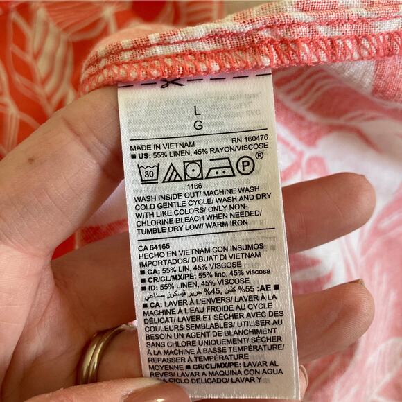 Old Navy Tropical Print Linen Blend Shift Dress, Size L - Picture 5 of 5